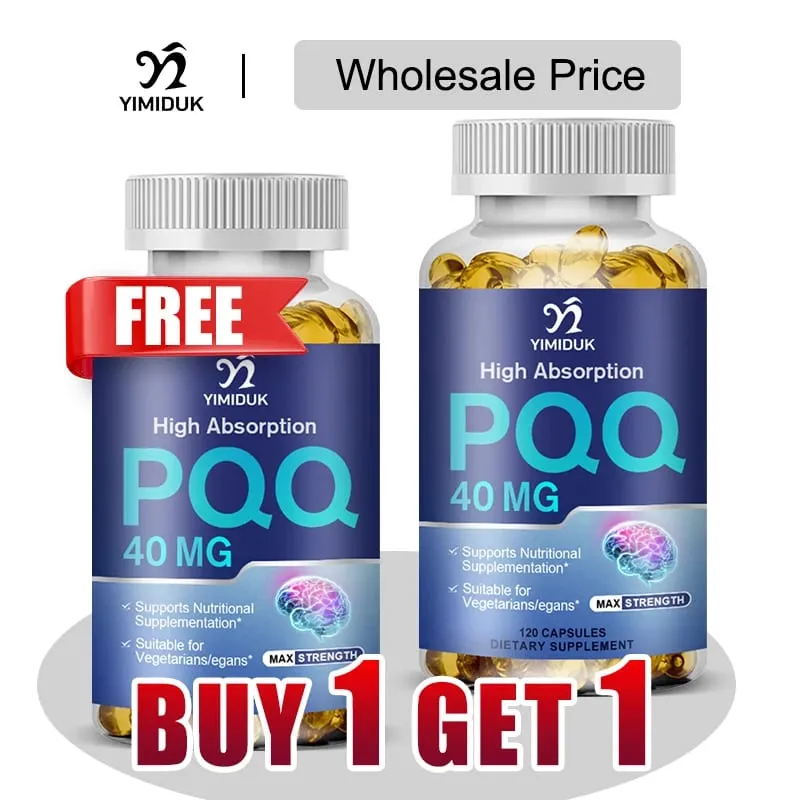 Buy 1 Get 1 Free! PQQ 40mg Supplement for Cognitive Function Booster Enhances Brain Energy Heart Brain & Anti-Aging Vegan — image 1