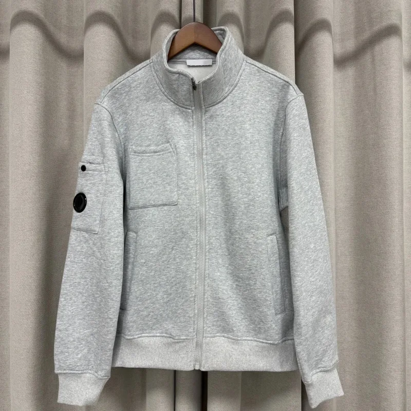 Spring New Style Casual Pure Color Stand Collar Jacket Men's Long Sleeve Zipper Closure Comfortable Cotton Sweatshirt