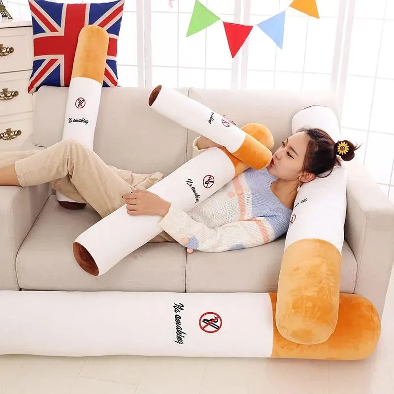 Nice Creative Smoking Cylindrical Sleeping Cushion Cigarette Pillow Plush Toys Fashion Boyfriend Birthday Gift — image 2