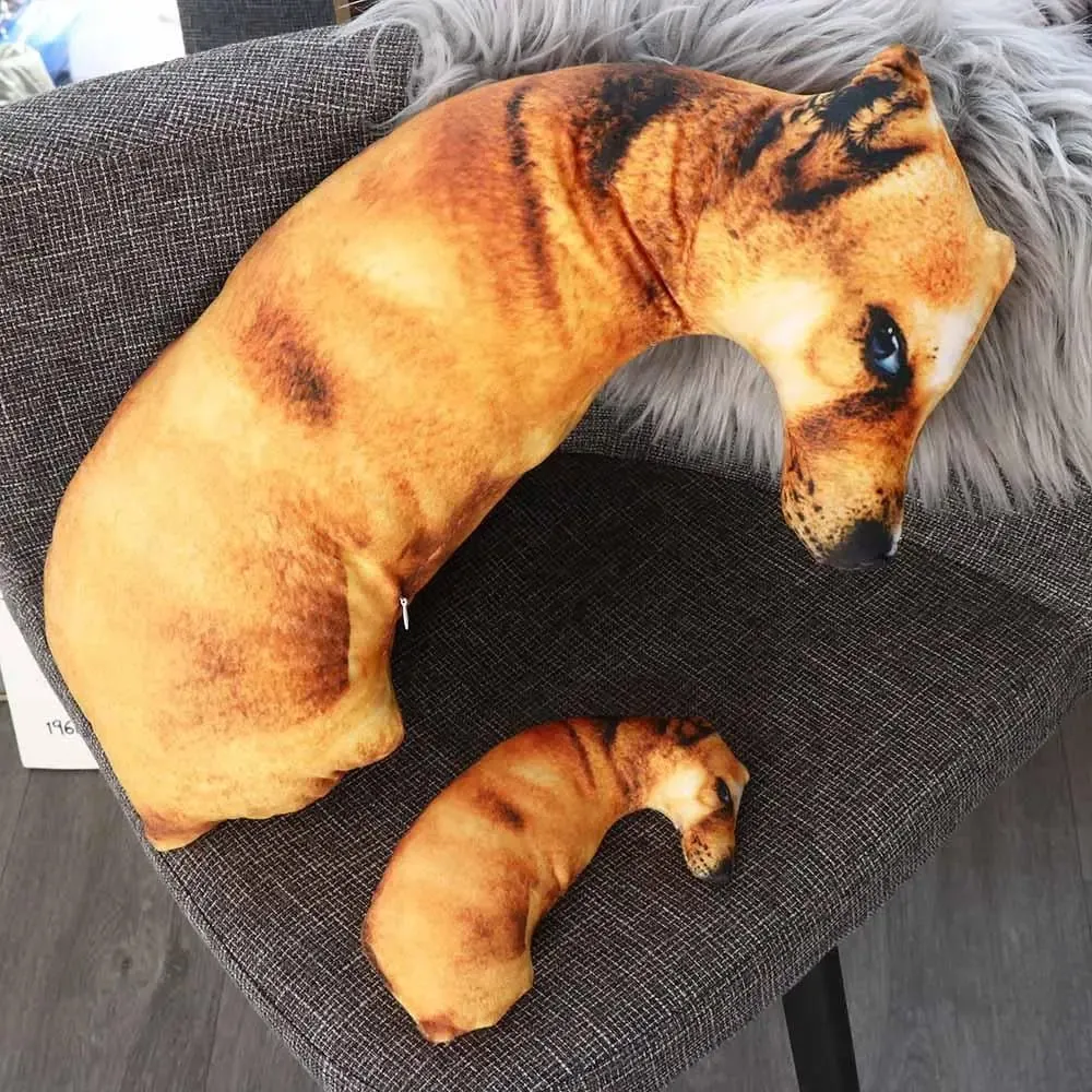 Toy 3D Lifelike Animal Throw Pillow Soft Plush Dog Pillow Creative Cushion Office