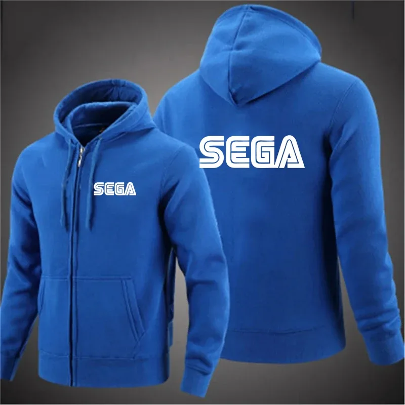 Men Sweatshirts Autumn Sega Pullover Casual Zipper Jacket for Male Hoody Outdoor Sweatshir Autumn Solid Color Turtleneck Swea — image 2