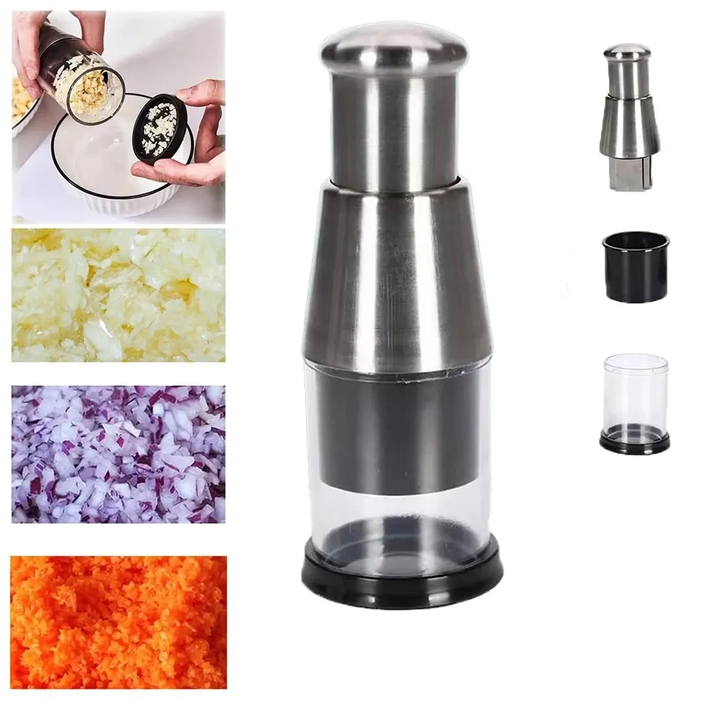 Manual Garlic Crusher Stainless Steel Garlic Crusher Garlic Masher Onion Ginger Garlic Household Kitchen Supplies Garlic Masher — image 1