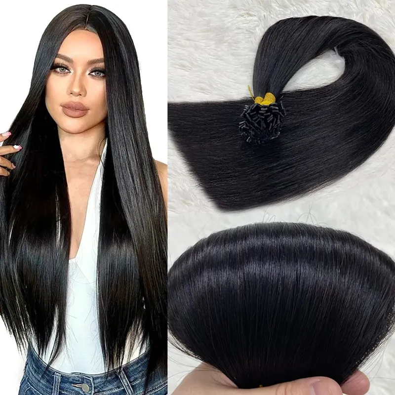 Flat Tip Human Hair Extension Remy Hair 1g/s 18-28 inch Real Remy Silky Straight Black Brown Pre Bonded Keratin Fusion Hair