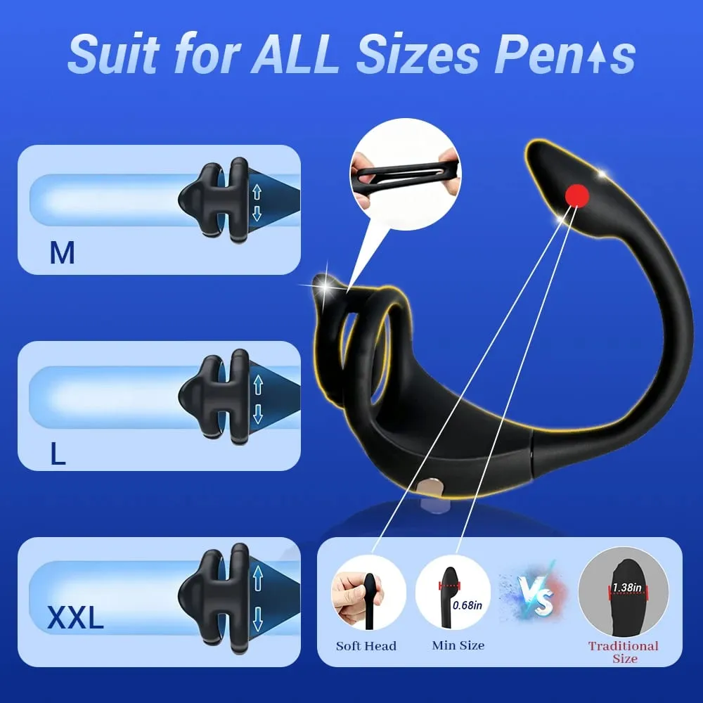 APP Penis Cock Ring Mand Trådløs Fjernbetjening Mand Ejakulationsforsinkelse Stimulator Anal Butt Plug Voksen Sexlegetøj til Mænd Par