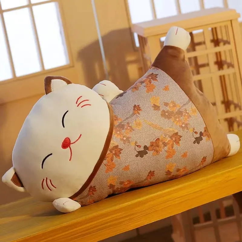Cute Kawaii Fortune Cat Throw Pillow Blanket Dual Use Sofa Backrest Throw Pillow Office Car Seat Waist Protector Cushion Pillow — image 6