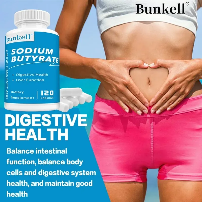 Sodium Butyrate Supplement - Helps Gut Health Detox and Cleansing of The Liver Digestive Health Non-GMO
