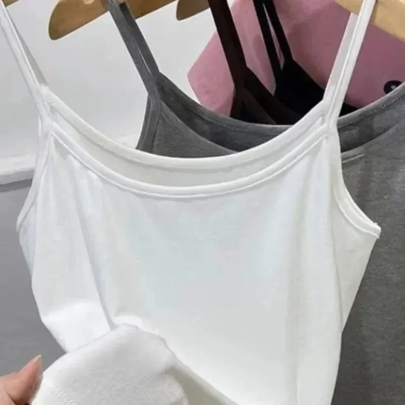 Basic Camisoles Women Crop Tops Sleeveless Shirt Bralette Tops Solid Color Strap Skinny Vest Female Slimming Tanks Bra Underwear