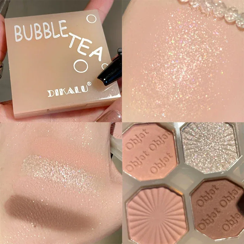 3/4 Colors Milk-Tea Eyeshadow Palette Professional Highlight Shimmer Brightening Long Lasting Eye Shadow Eye Makeup Eye Cosmetic