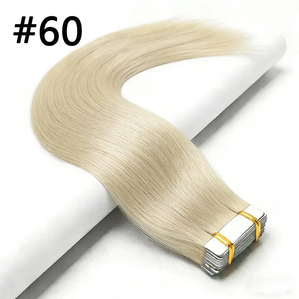 Straight Tape In Hair Extensions 100% Real Remy Human Hair Skin Weft Salon Quality For Woman 50G Tape Ins Human Hair Extension — image 16
