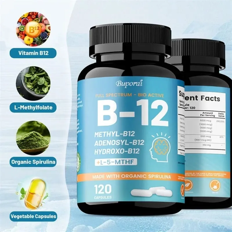 Vitamin B12 - Supports Energy Metabolism Nervous System Cell Health Heart Immunity and Red Blood Cell Formation