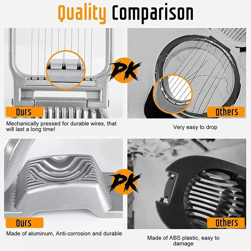 Egg Slicer for Hard Boiled Eggs Stainless Steel Wire Egg Slicer Dicer Cutter Kitchen Strawberry Mushroom Slicer JT188
