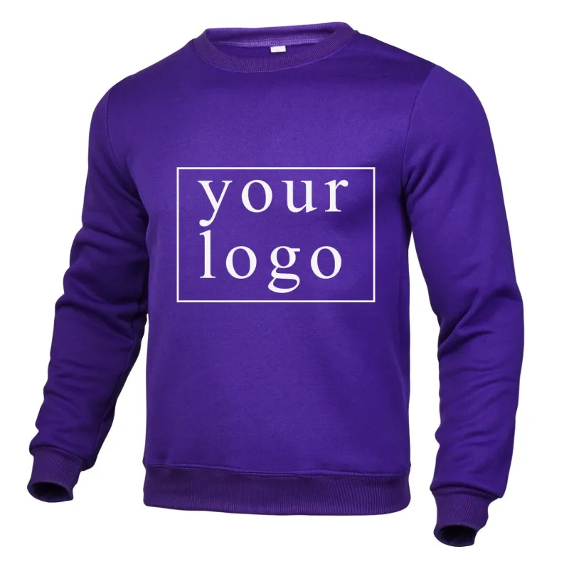 Your Own Design Brand Logo/Picture Personalized Custom Anywhere Men Women DIY Round neck long sleeved pulloverhoodie Fashion New