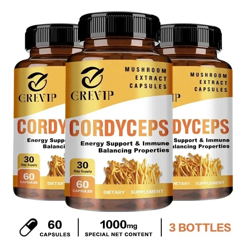 Cordyceps Mushroom Capsules - Boost Energy and Endurance Enhance Memory and Concentration and Relieve StressSupplementsSupplem