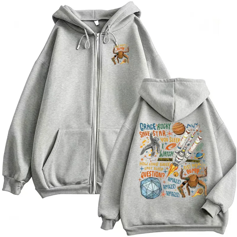 Project Hail Mary Zipper Hoodies Grace Rocky Save Stars Meme Sweatshirt Jacket Coats Men Women Fashion Casual Cozy Zip Up Hooded — image 6