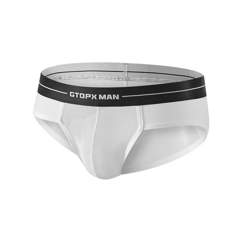 Mens Sexy Underwear U Convex Thin Mesh Transparent Briefs Low Rise Breathable Underpanties