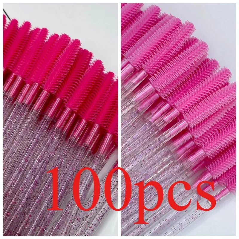 50/100 Pcs Silicone Crystal Mascara Wands Disposable Diamond Eyelash Brushes Comb Beauty Makeup Brush Tools for Women