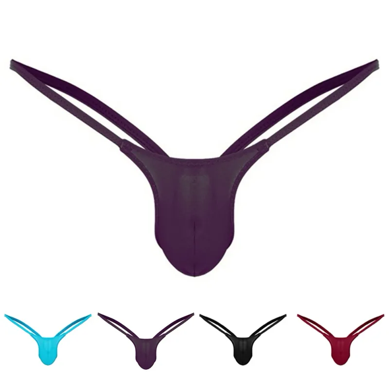 Ultra-thin Gay Men Thong G-string Seamless Men Jockstrap Micro T-back Underwear Male String Bikini Swimwear Pouch Underpant A50