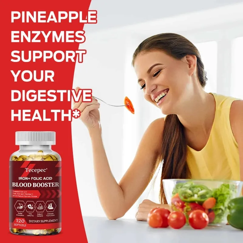 Iron + Folic Acid Supplement with Vitamin C B12 & Zinc Blood Strengthener Circulation Support Immune Support — image 4