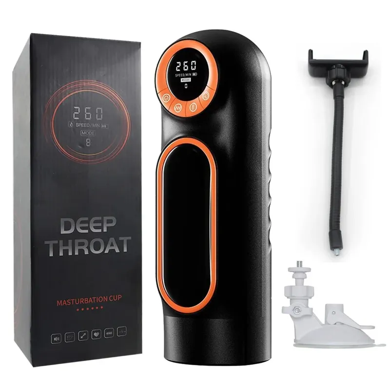 Automatic Telescopic Sucking Masturbator Cup With LED Display Vagina Masturbation Blowjob Sex Machine Adults Sex Toys for Men