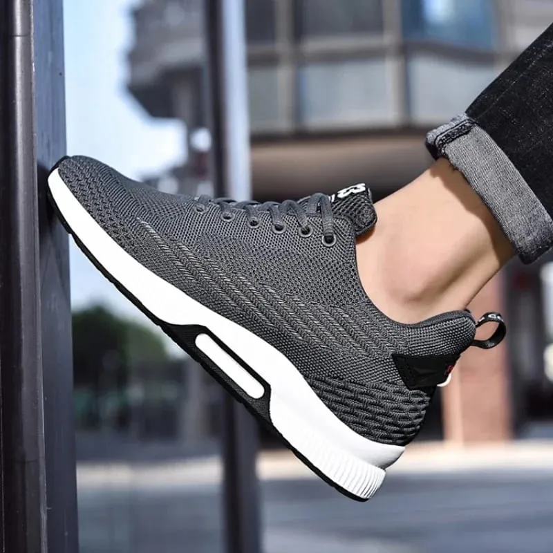 Men Sneakers Platform Casual Shoes Height Increase Insoles 8cm Elevator Shoes Outdoor Men Tennis Shoes Mesh Lace-up Running Shoe