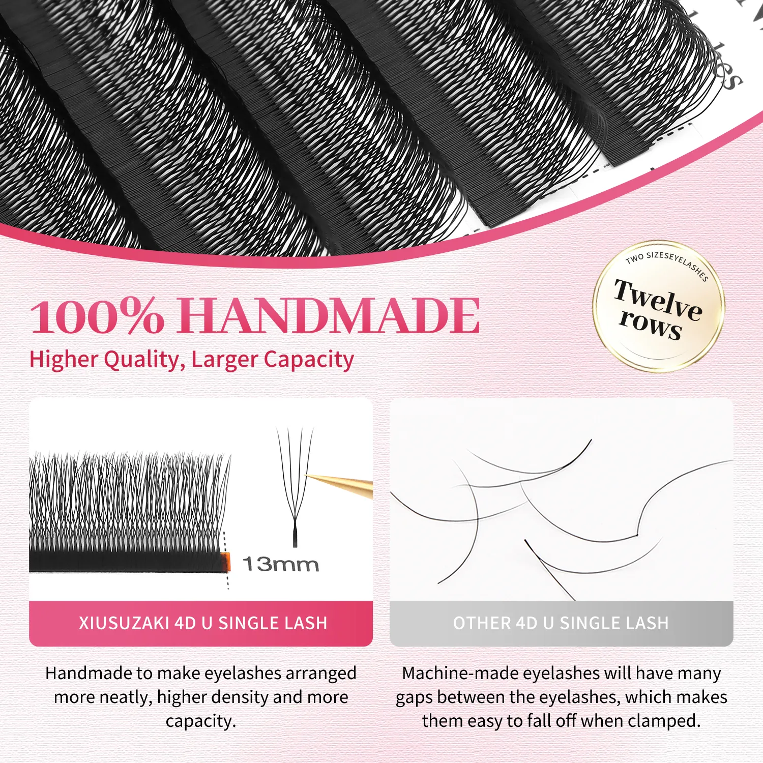 U Shaped 4D Eyelashes Extensions Matte Black U 4D Lashes Premade Fans Volume False Lashes Wholesale Suppliers Shop
