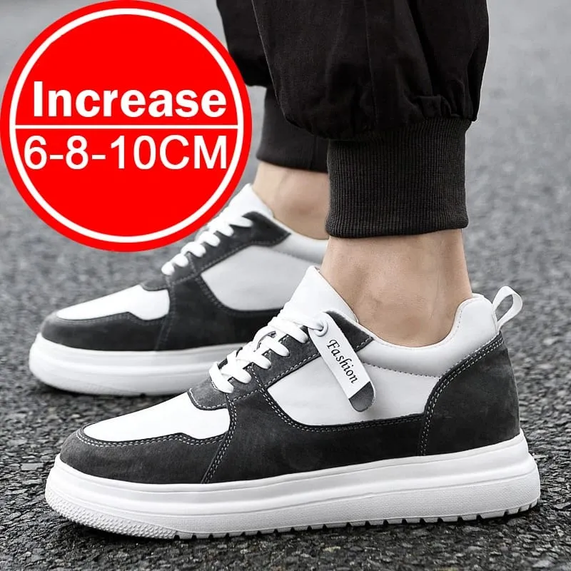 Plus Size37-46 Lift Sneakers Man Elevator Shoes Height Increase Insole 8cm White Black Taller Shoes Men Leisure Fashion sneakers — image 6