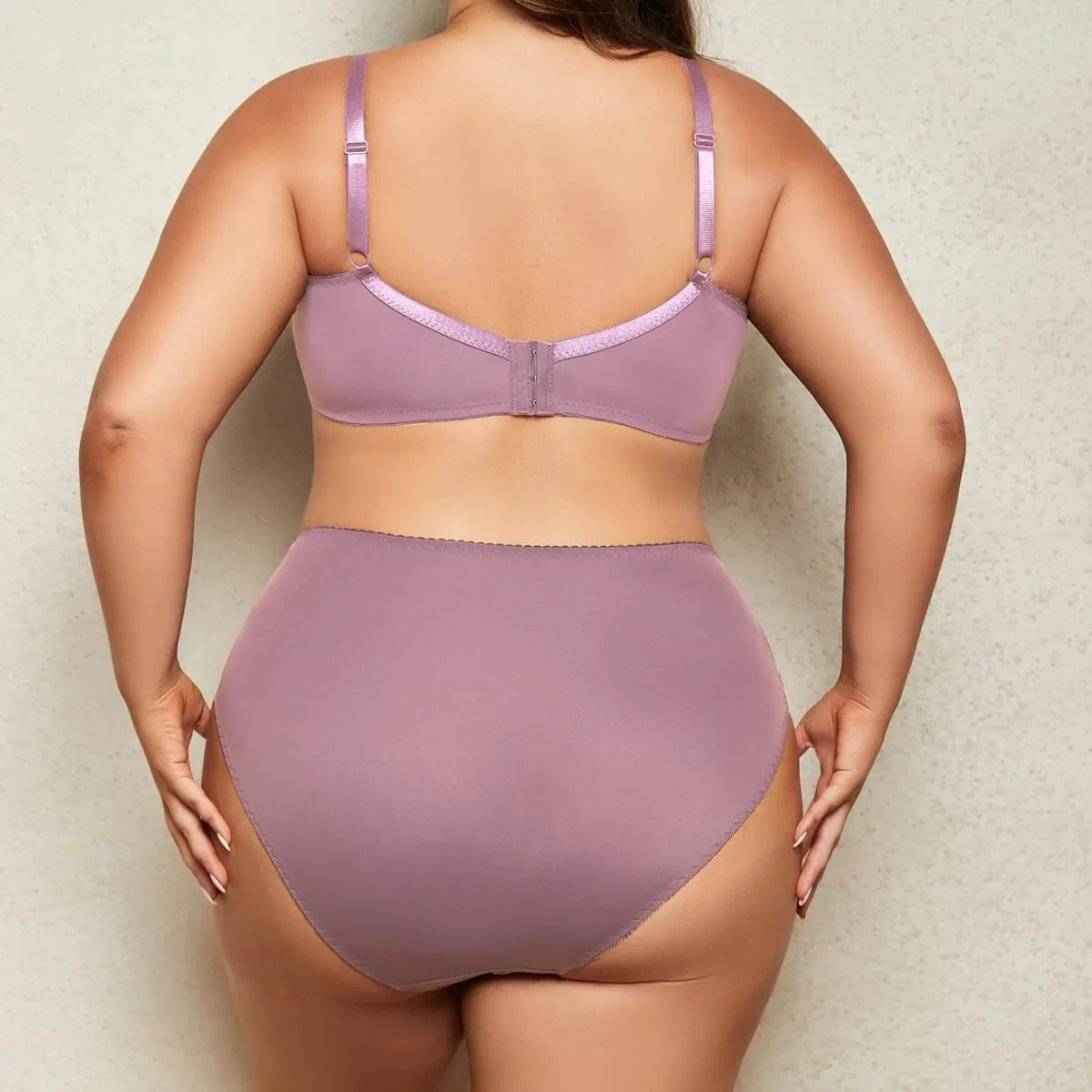 Female Big Size Lace Lingerie Set Bra with Wire Unlined Thin Breathable Bra and Panties Set 85C-110E — image 3