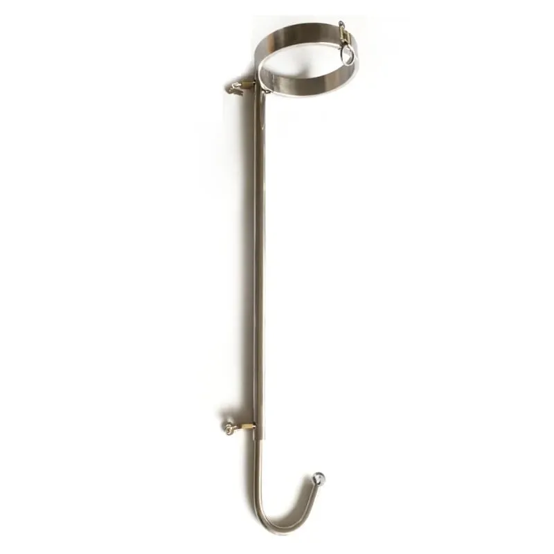 Lock Forced Collar Restraint Frame with Anal Hook Plug Stainless Steel BDSM Bondage Collar SM Sex Toy for Couple Adult Game