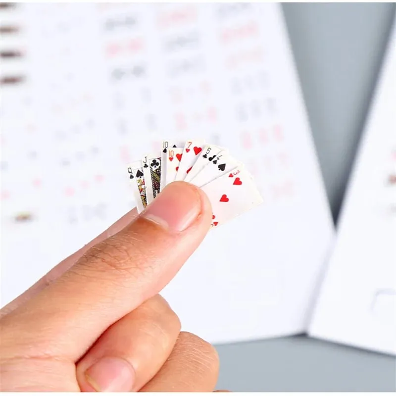 Mini Playing Poker Fun Cards Student Stress Relieving Board Games Small Toys Casual Fingertip Playing Poker Easy To Carry