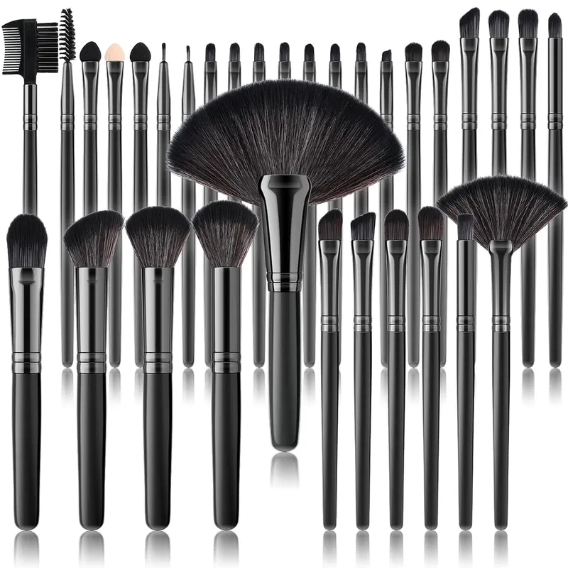 32Pc Makeup Brush Set Cosmetic Tools for Powder Eye Shadow Foundation Blush Blending Beauty Makeup Brush Kit for Makeup Starters