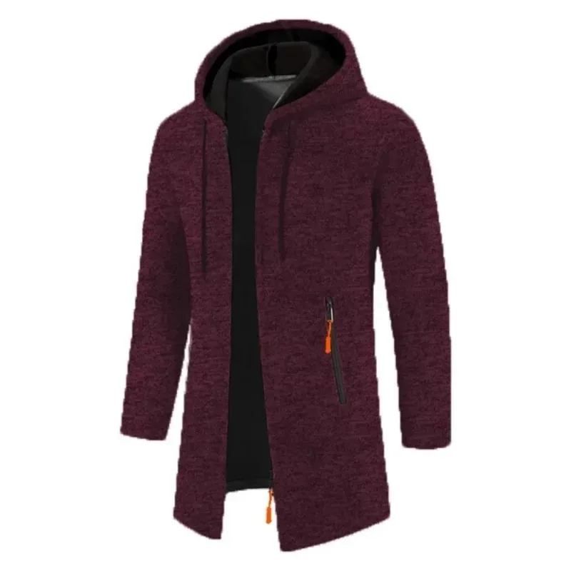 Nieuwe heren trui met lange mouwen en capuchon voor mannen rits sweatshirts oversize streetwear warme effen kleur herfst jas hoodie mannen