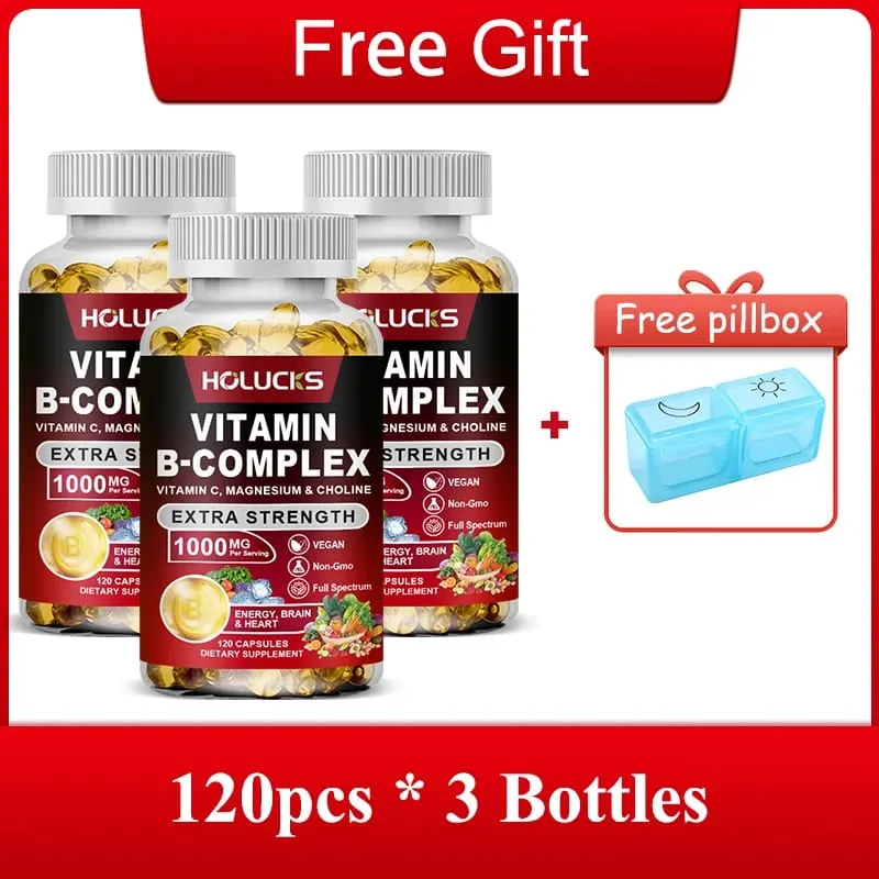 Yimiduk Premium Vitamin B Complex Capsules with Biotin & Folate Support Promotes Healthy Hair Skin & Hormone Balance Non-GMO