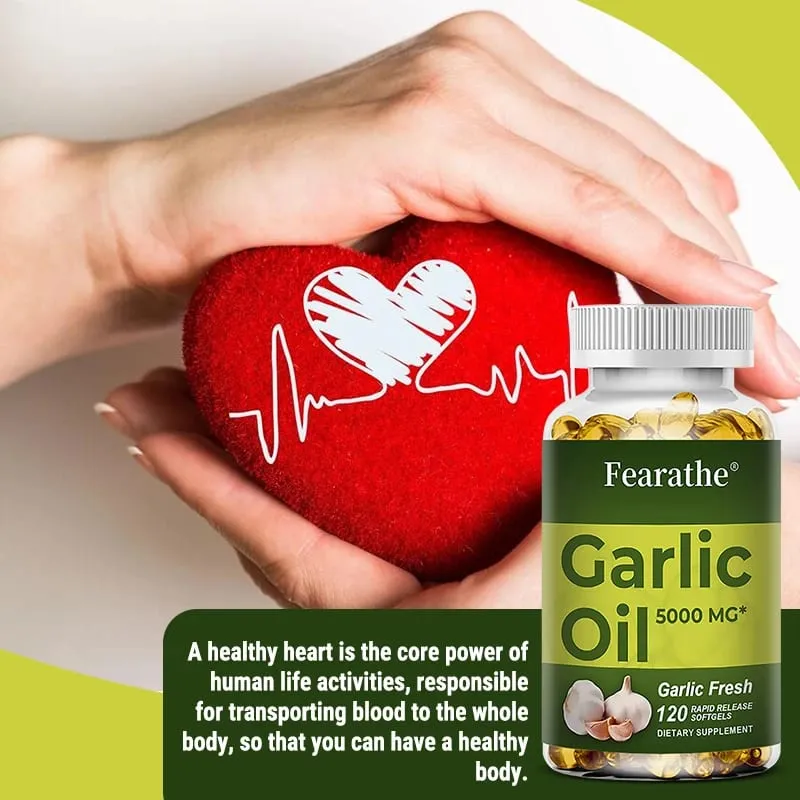 Complément alimentaire à l'huile d'ail frais de qualité supérieure, 5000 mg, pour la santé cardiaque et le soutien de la circulation, avec antioxydant sans OGM — image 3