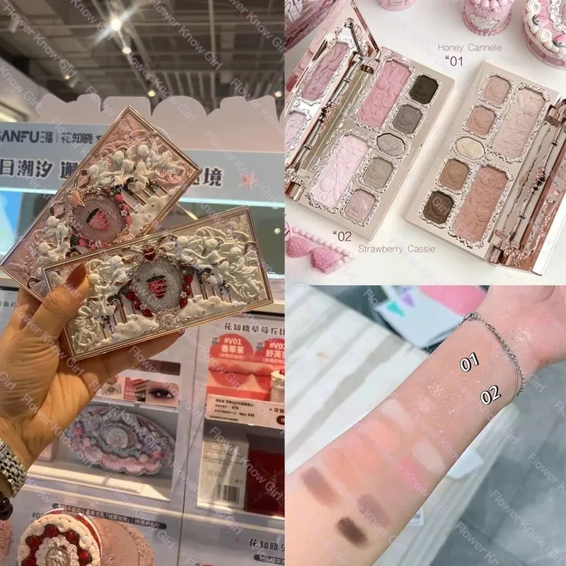 FlowerKnows ALL IN ONE Makeup Set Full Professional Face Palette Blush Desktop Mirror Eyeshadow Contour Lip Cream — image 4