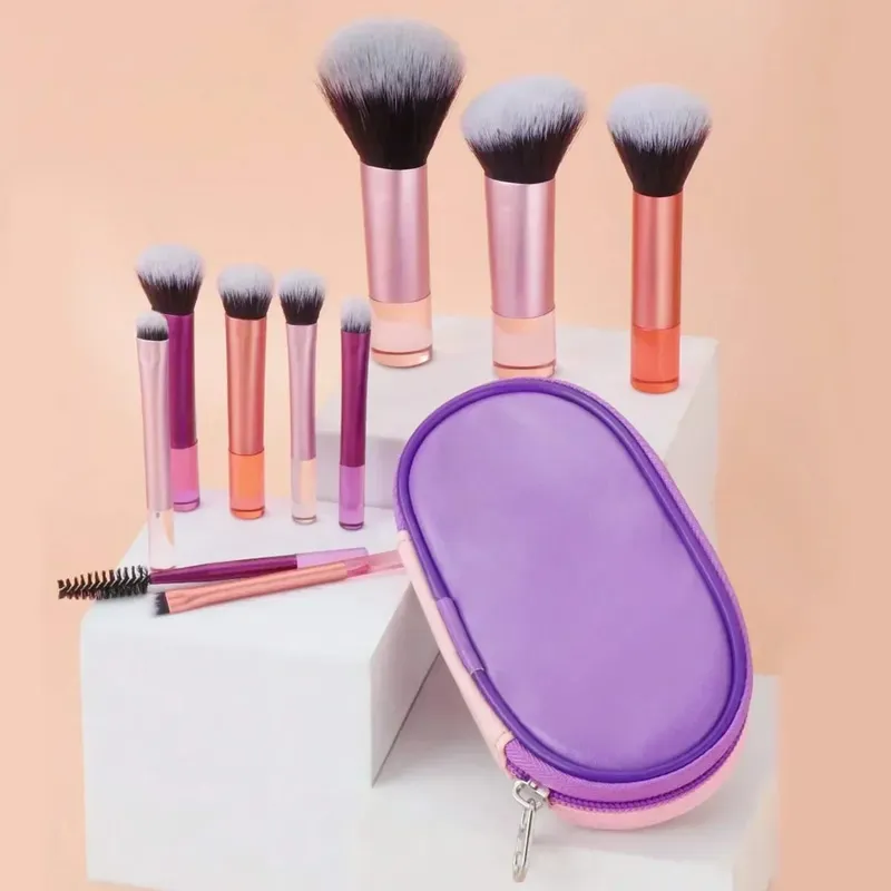 10Pcs/Bag Mini Makeup Brush Set Powder Eyeshadow Foundation Blush Blender Concealer Beauty Makeup Tools Brush Professional