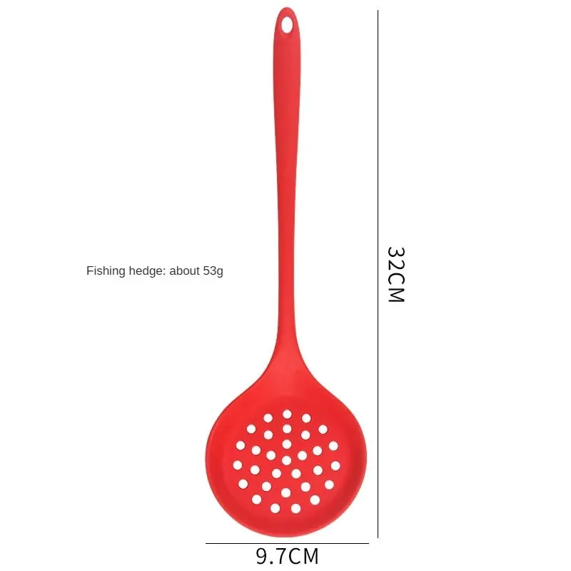 8ps Household black Silicone kitchenware 8-piece set of Chinese spaghetti spoon salad spaghetti spaghetti spaghetti，Rice spoon，