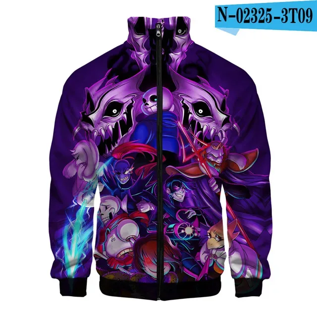 Luksusowe popularne Sans Undertale 3D Print Zipper Raglan kurtka wiatrówka chłopcy/dziewczęta wygodne kurtki ze stójką płaszcze
