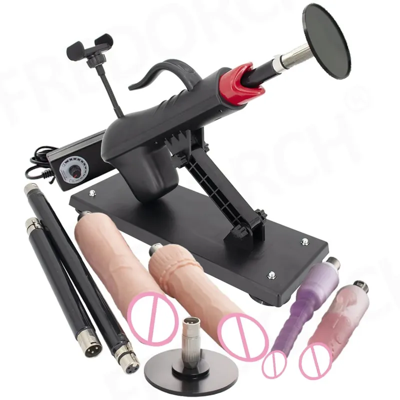 Fredorch Automatic Retractable Sex Pumping Gun Machine with Dildo For Male and Female Masturbation Sex Toy 450 Stroke per minute