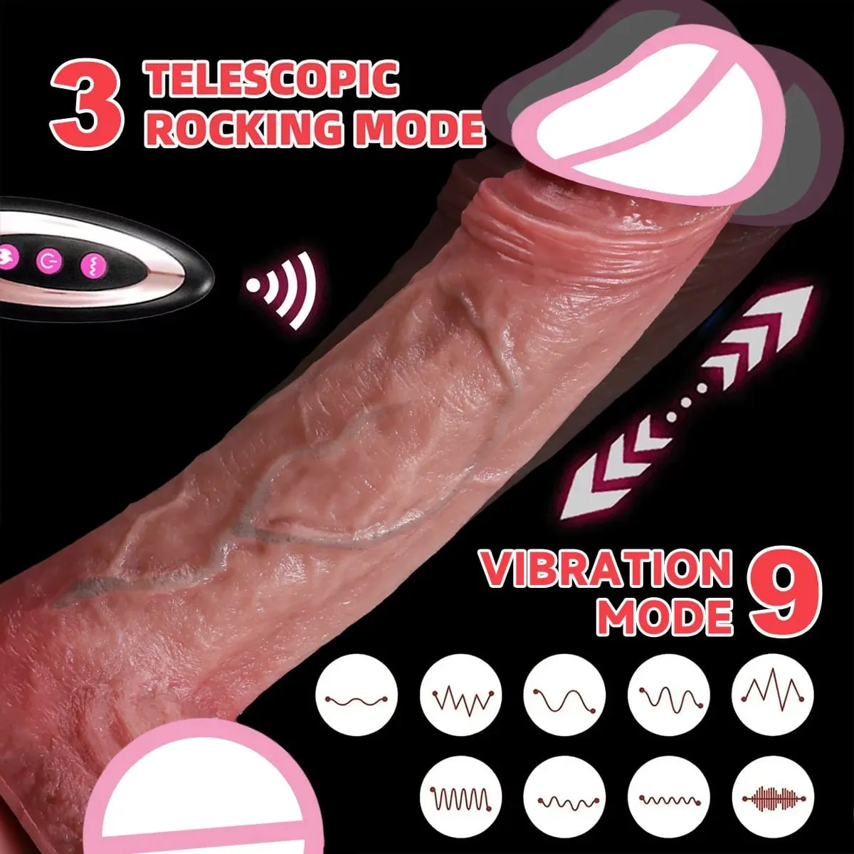 Makatotohanang Dildos Vibration Para sa mga Babae Masturbesyon Anal Plug Penetration Anal Thrusting Penis Dildo Vibrator Sexy Adult Sex Toys