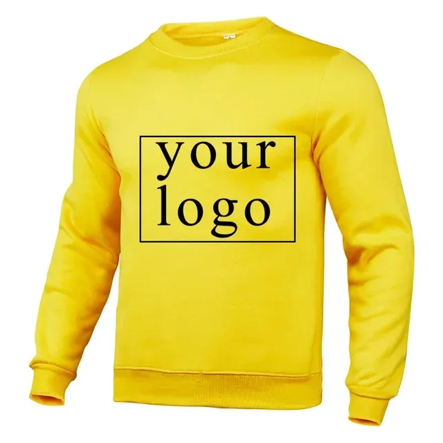 Your Own Design Brand Logo/Picture Personalized Custom Anywhere Men Women DIY Round neck long sleeved pulloverhoodie Fashion New