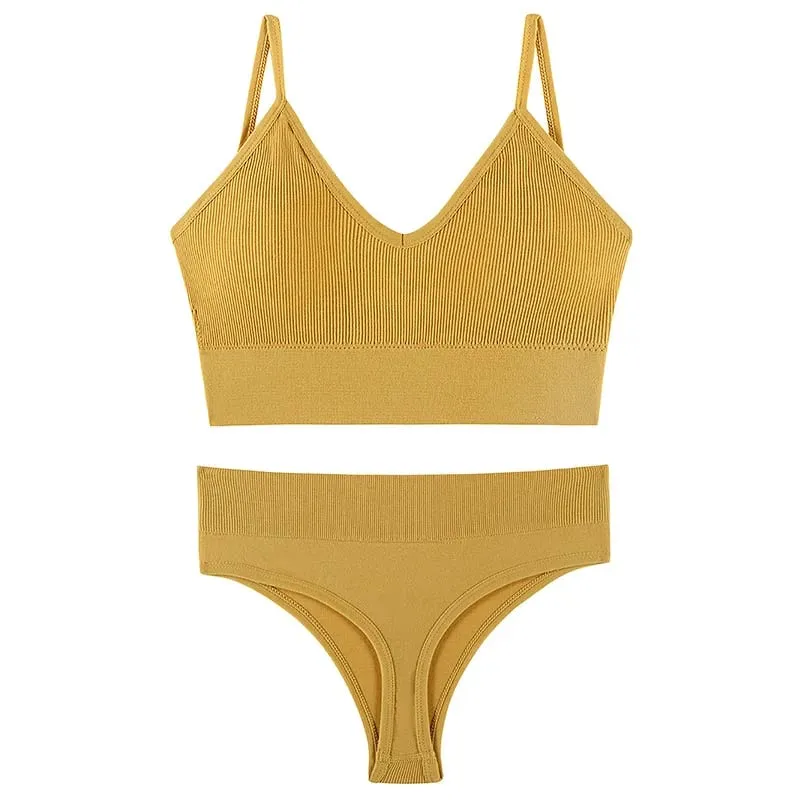Thin Wireless Women Push Up Bra Sets Plus Size Sports Halter Vest French Triangle Cup Bras For Women Lingerie — image 7