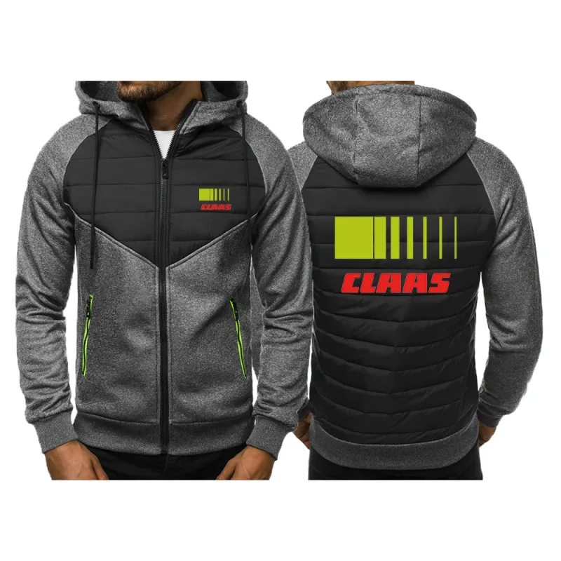 Claas 2024 NEW Style Men's Spring and Autumn Leisure Fashion Jacket Three-Color Stitching Sweatshirts Bomull Bekväma Toppar