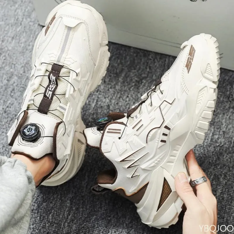 Spring new breathable running shoes fashionable versatile anti slip shoes casual comfortable height increasing men's sneakers