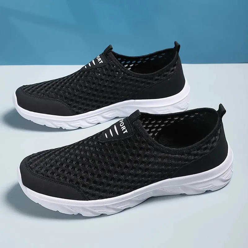 Lightweight Men Casual Shoes Breathable Slip on Male Casual Sneakers Anti-slip Men's Flats Outdoor Walking Shoes Size 39-46 — image 1