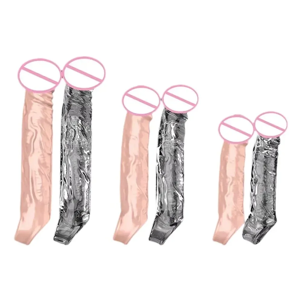 Large Penis Extension Sleeve Reusable Soft and Stretchable Delayed Ejaculation Condoms Male Dildo Extender Male Sex Toys — image 1