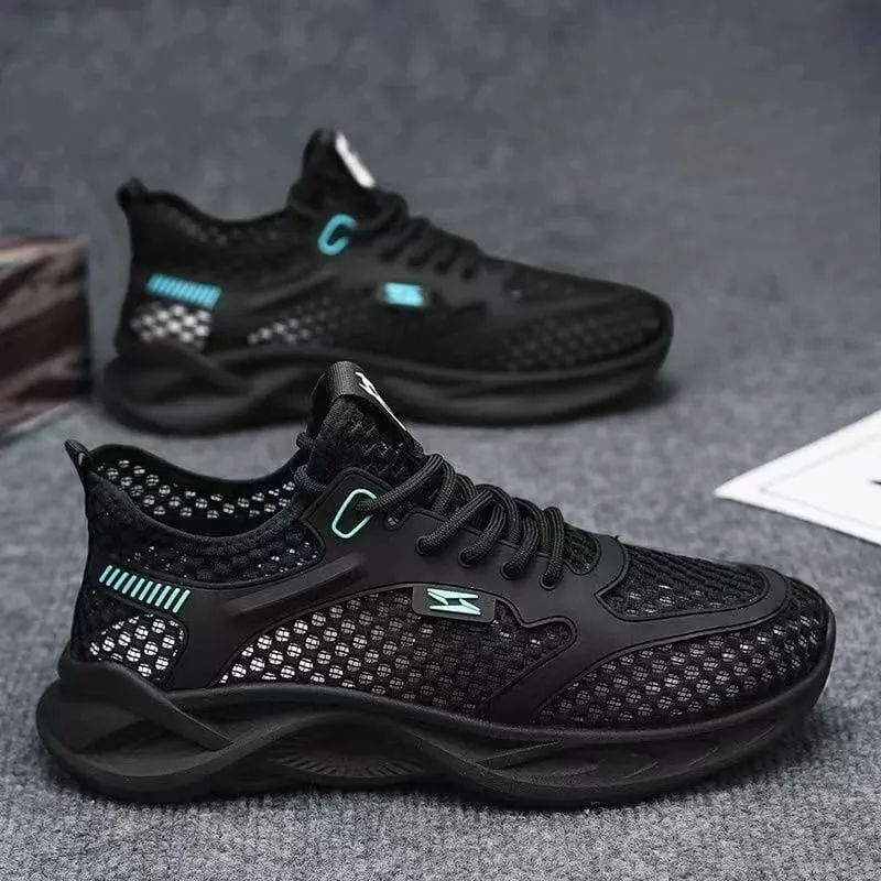 Erkekler için Günlük Ayakkabılar Çok Yönlü Rahat Örgü Yumuşak Taban Koşu AyakkabısıHollow Out Outdoor Trendy Erkek Spor Ayakkabısı