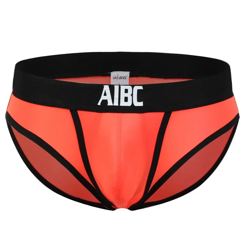 Ice Silk Underwear For Men Big Pouch Open Front Briefs Low Rise Underpants Gun Separation Breathable