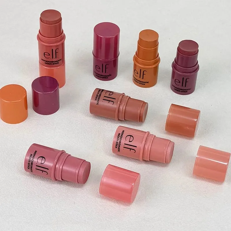 Elf 3-in-1 Multi-Use Stick Blush Stick Eyeshadow Cream Lip Balm Lipstick Lip Cheek Makeup Stick Dupe Liquid Foundation Makeup