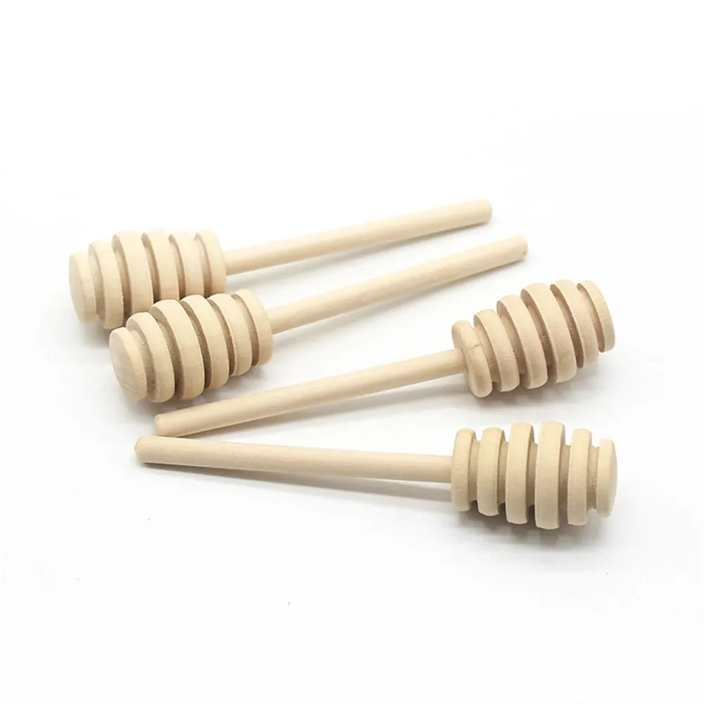 100pcs Wood Honey Dipper Stick Server for Honey Jar Dispense Drizzle Honey