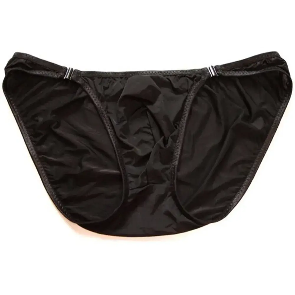 Sexy Men's U Convex Nylon Briefs Detachable Buckle Low Waist Ice Silk Underwear Comfortable Milk Silk Seamless Thin Panties